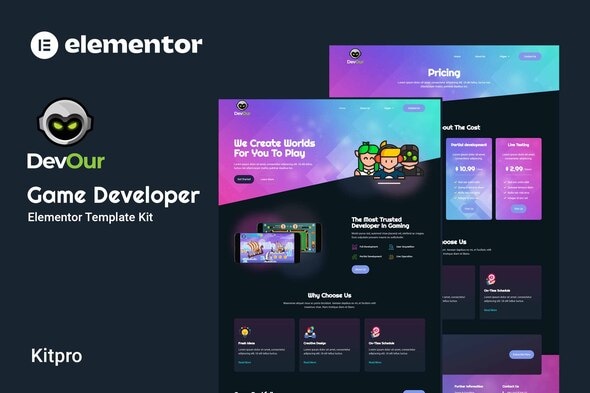 Devour - Game Developer Elementor Template Kit - Creative & Design Elementor