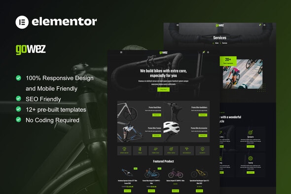 Gowez - WooCommerce Bike Shop & Bike Service Elementor Template Kit - Shopping & eCommerce Elementor