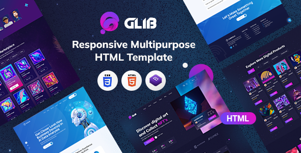 Glib | Responsive Multipurpose HTML Template - Technology Site Templates