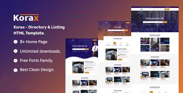 Korax- Directory & Listing HTML5 Template - Site Templates