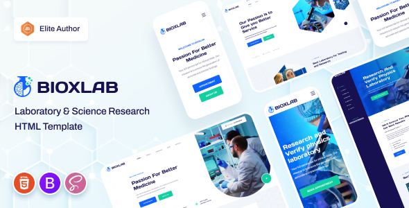 Bioxlab - Laboratory & Science Research HTML5 Template + RTL - Business Corporate