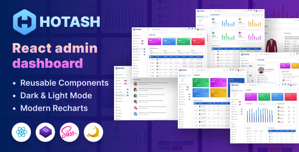 Hotash - React Admin Dashboard Template - Admin Templates Site Templates