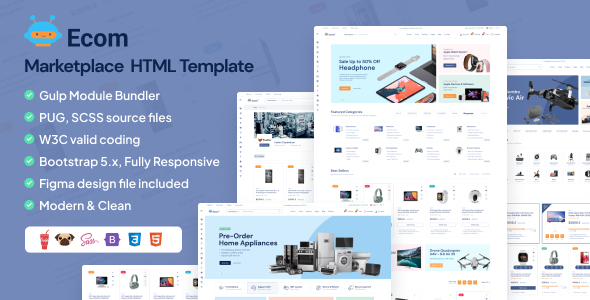 Ecom - Multipurpose Marketplace HTML Template + RTL + Dashboard by ...