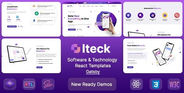 Iteck - Gatsby Software & Technology Template - Gatsby.js Jamstack