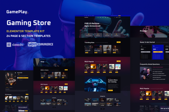GamePlay - Video Game Store Elementor Template Kit - Shopping & eCommerce Elementor