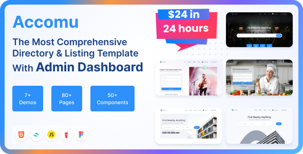 Accomu - Tailwind Directory & Listings Template - Business Corporate