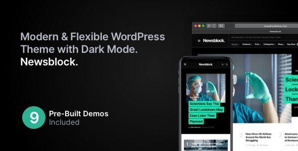 Newsblock - News & Magazine WordPress Theme with Dark Mode - News / Editorial Blog / Magazine