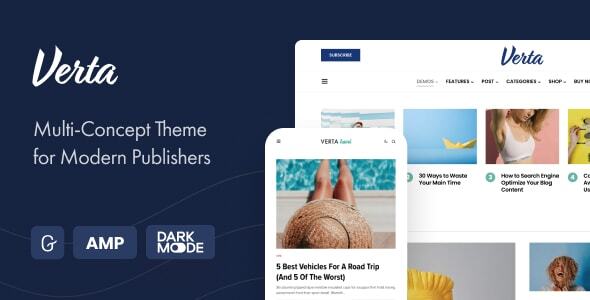 Verta - Multi-Concept WordPress Theme for Modern Publishers - News / Editorial Blog / Magazine