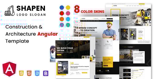 Shapen - Construction Angular Template - Business Corporate