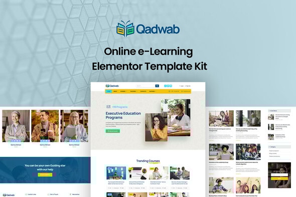 Qadwab - Online e-Learning Elementor Template Kit - Education Elementor
