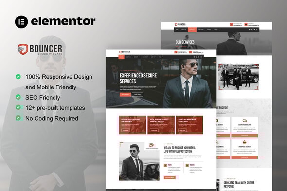 Bouncer - Bodyguard & Security Agency Elementor Template Kit - Business & Services Elementor