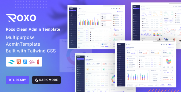 Roxo Multipurpose Tailwind Admin Template - Admin Templates Site Templates