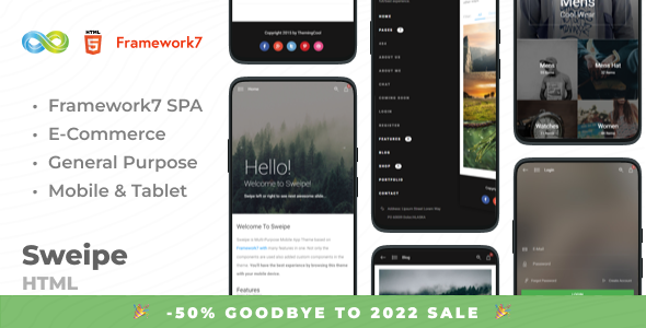 Sweipe - Mobile HTML Web App Ready Template - Mobile Site Templates