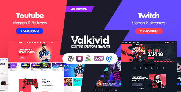 Valkivid - Content Creators WordPress Theme - Creative WordPress