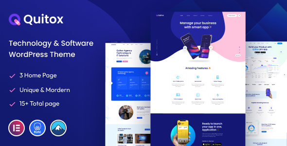 Quitox – Software & IT Solutions WordPress Theme - Software Technology