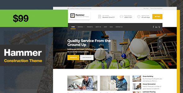 Hammer — Building and Construction WordPress Theme - Business Corporate