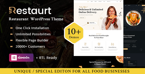 Restaurt - Restaurant WordPress Theme - Restaurants & Cafes Entertainment