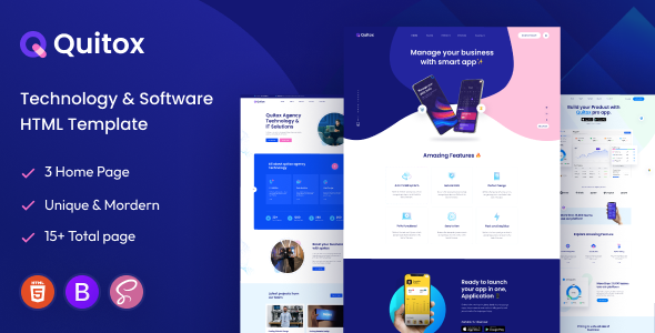 Quitox - Software & IT Solutions HTML Template - Software Technology