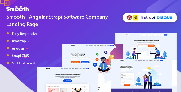 Smooth - Angular Strapi Software Company Landing Page - Software Technology