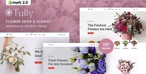 Tully - Flower Shop & Florist Responsive Shopify 2.0 Theme - Shopify eCommerce