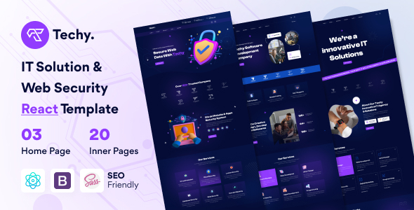Techy – IT Solution & Web Security React Template - Site Templates
