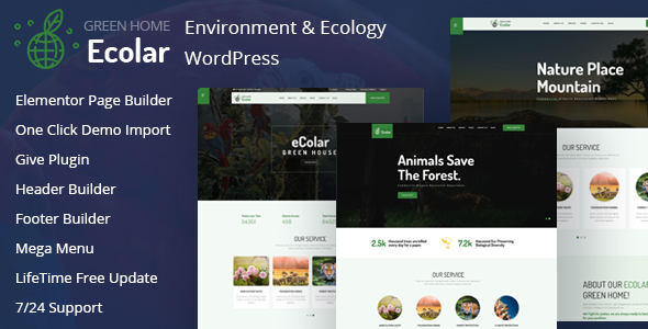 Ecolar - Environment & Ecology WordPress Theme - Environmental Nonprofit