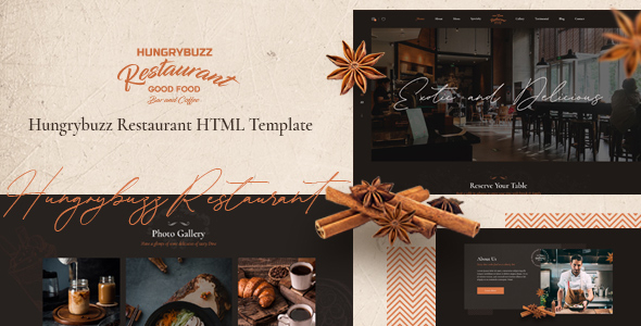Hungrybuzz - Restaurant HTML Template - Restaurants & Cafes Entertainment