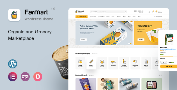 Farmart - Organic & Grocery Marketplace WordPress Theme - WooCommerce eCommerce