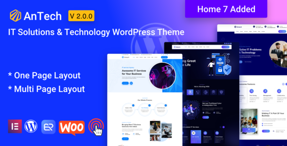 Antech IT Solutions Service WordPress Theme - Technology WordPress