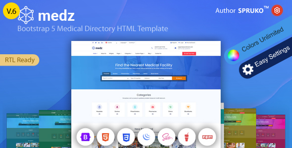 Medz - Medical Directory HTML Template by SPRUKO | ThemeForest
