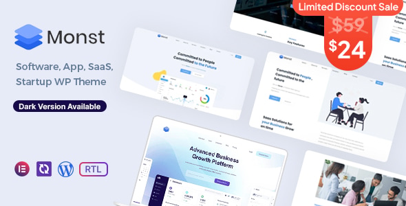 Monst - Saas Startup WordPress Theme - Technology WordPress