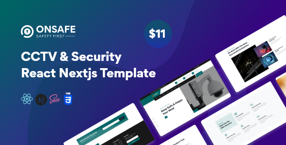 CCTV & Security React Next JS Template | CCTV Security - Onsafe - Next.js Jamstack