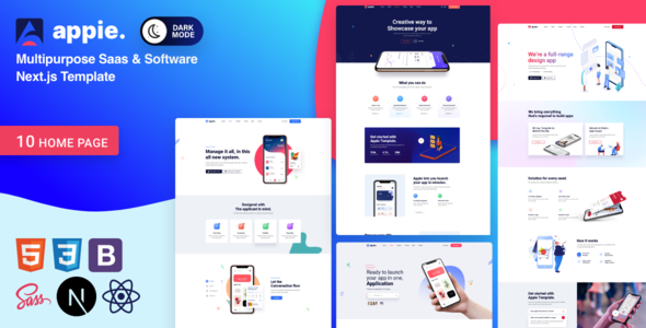 appie React Nextjs App Landing Page - Software Technology
