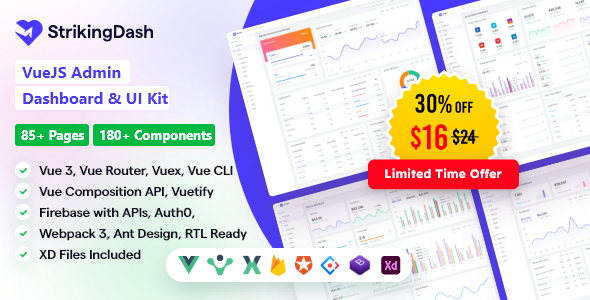 StrikingDash - Vue Admin Dashboard Template - Admin Templates Site Templates