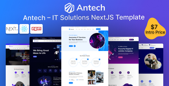 Antech – IT Service & IT Solutions React Nextjs Template - Software Technology