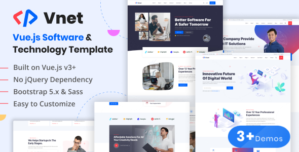 Vnet - Vuejs Software & Technology Template - Technology Site Templates