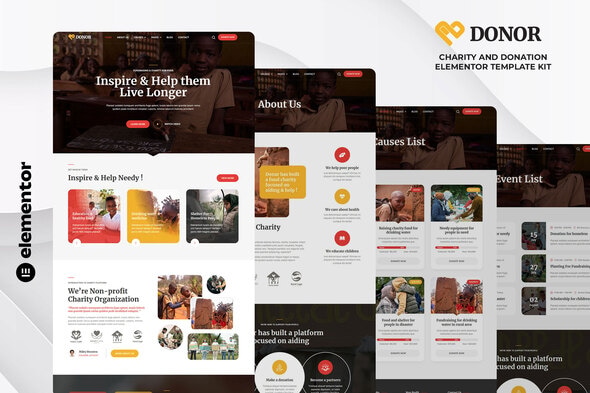 Donor - Charity & Donation Elementor Template Kit - Non-Profit & Religion Elementor