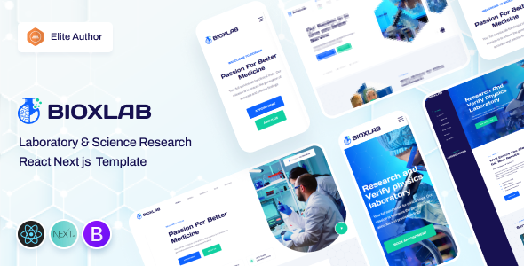 Bioxlab – Laboratory & Science Research React Next js Template - Business Corporate