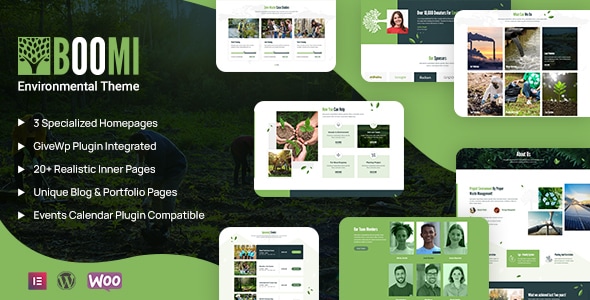 Boomi - Environment & Ecology WordPress Theme - Environmental Nonprofit
