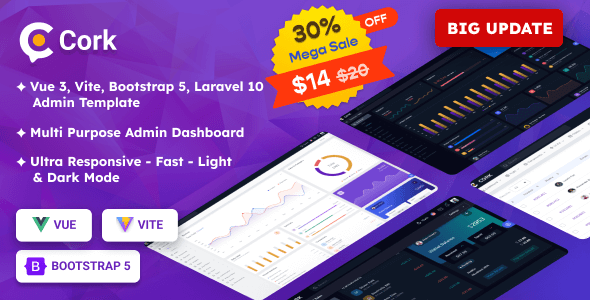 Cork – VueJS, Laravel Admin Dashboard Template - Admin Templates Site Templates