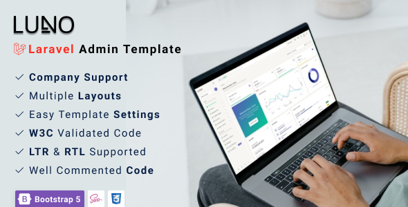 LUNO | Laravel Admin Dashboard Template for Multi-Domain Solution - Admin Templates Site Templates