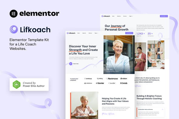 Lifkoach – Life Coach & Mentor Elementor Template Kit - Business & Services Elementor