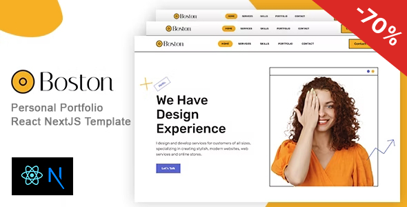 Boston - Bootstrap 5 Personal React NextJS Portfolio - Portfolio Creative