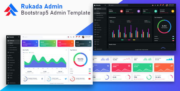 Rukada - Responsive Bootstrap 5 Admin Template - Admin Templates Site Templates