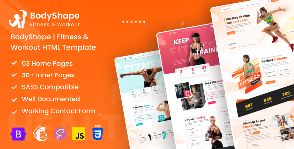 BodyShape - Fitness, Workout & Gym HTML Template by DexignZone ...