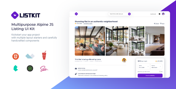 Listkit - Multipurpose Alpine JS and Bulma Listing UI Kit - Creative Site Templates