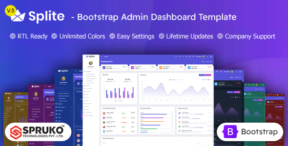 Splite – Bootstrap Admin Dashboard HTML Template - Admin Templates Site Templates