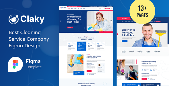 Claky - Cleaning Services Figma Template - Business Corporate