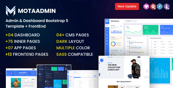 MotaAdmin - Bootstrap Admin & Dashboard Template + Frontend HTML - Admin Templates Site Templates