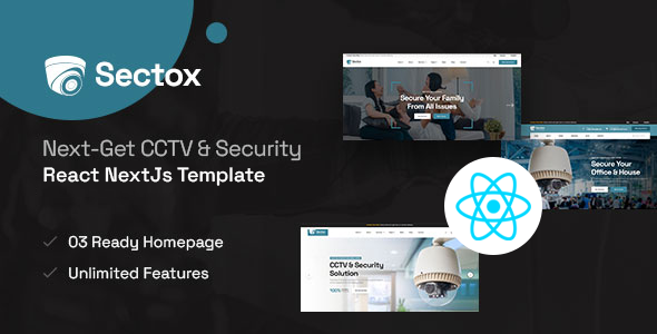 Sectox - CCTV & Security React Next js Template - Business Corporate